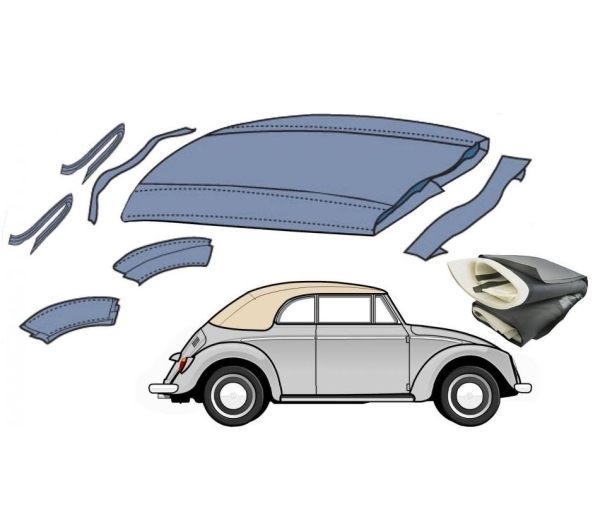 Hood-insulation-set-VW-Käfer-Cabriolet-